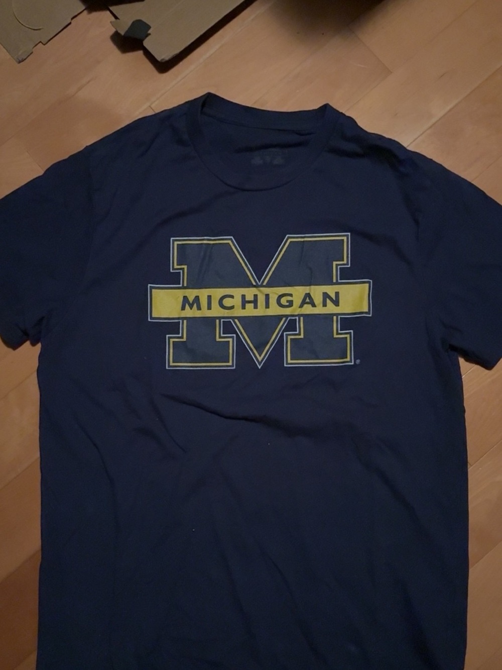 NCAA Michigan Navy and Yellow Graphic Short Sleeve Tee